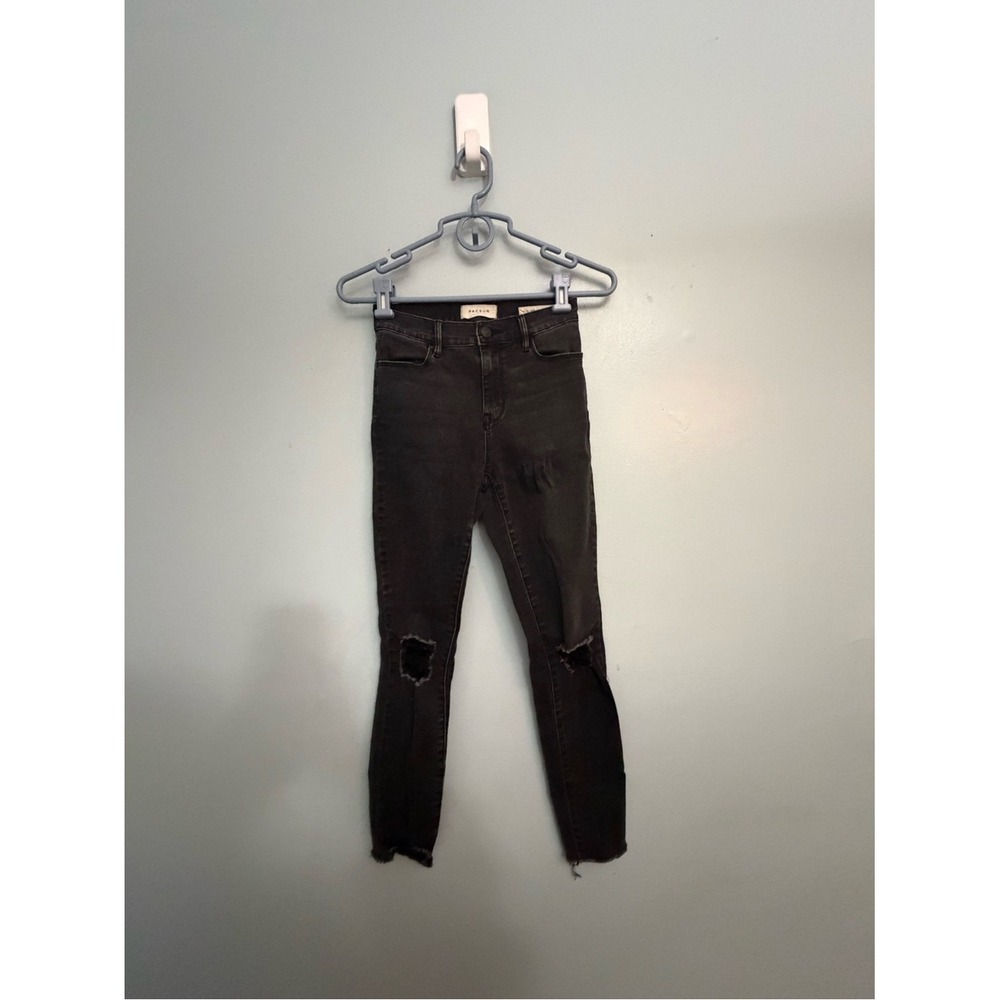 PacSun Black Ripped High-Rise Skinny Jeans Raw Hem Stretch Size 25‎
